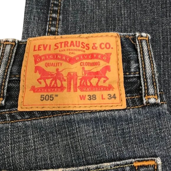 Levi's 505 Jeans Men’s Size 38x34 Classic Original Fit Straight Leg Denim - Picture 3 of 9
